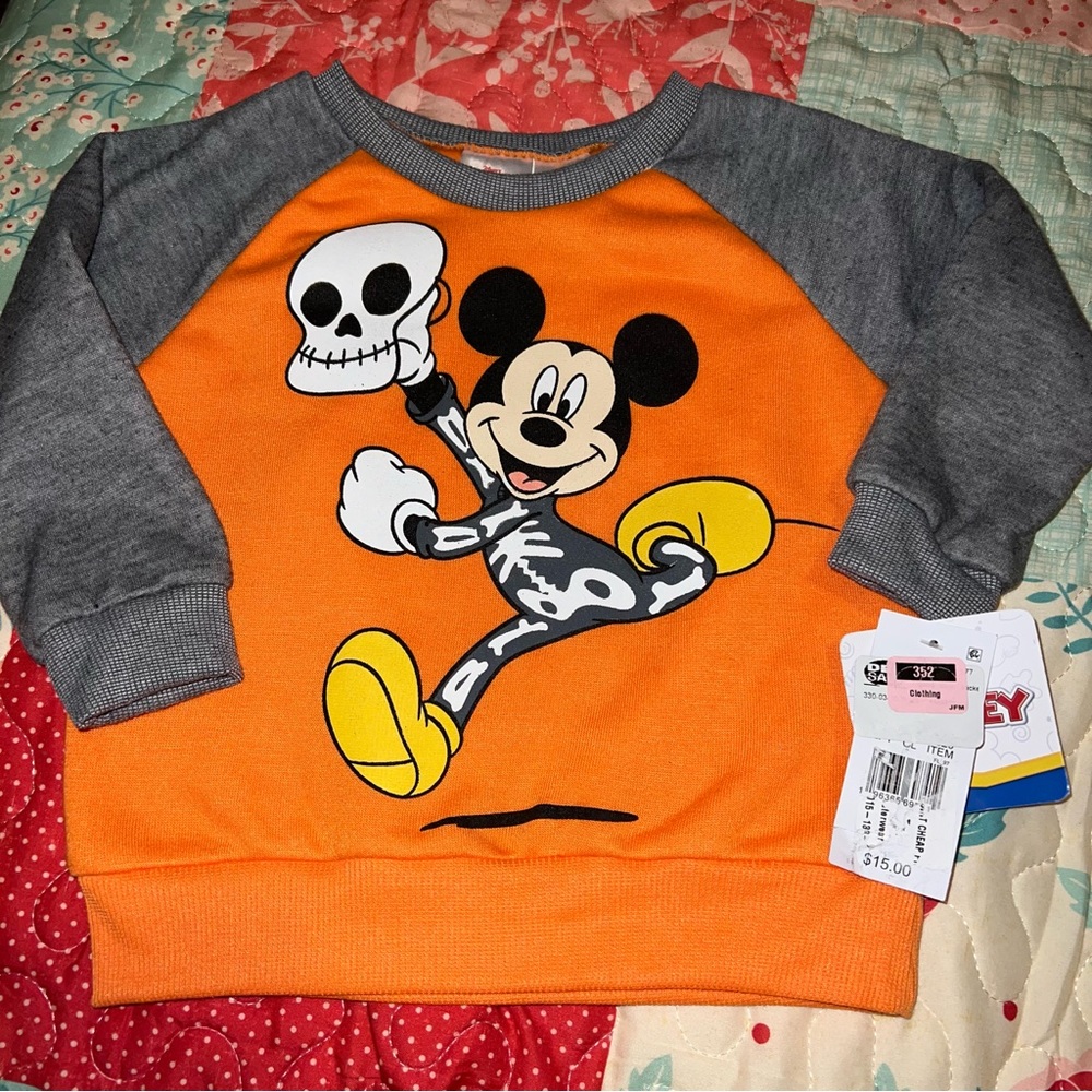 🎃 Halloween Disney Mickey Mouse Baby Boys Size 12 18 months New Sweatshirt